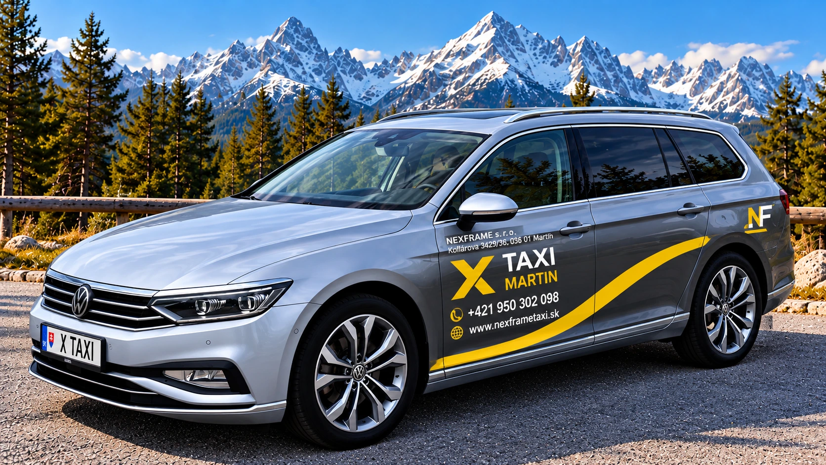 Strieborný Volkswagen Passat B8 Variant – Comfort, maximálne 4 cestujúci / Silver Volkswagen Passat B8 Variant – Comfort, up to 4 passengers